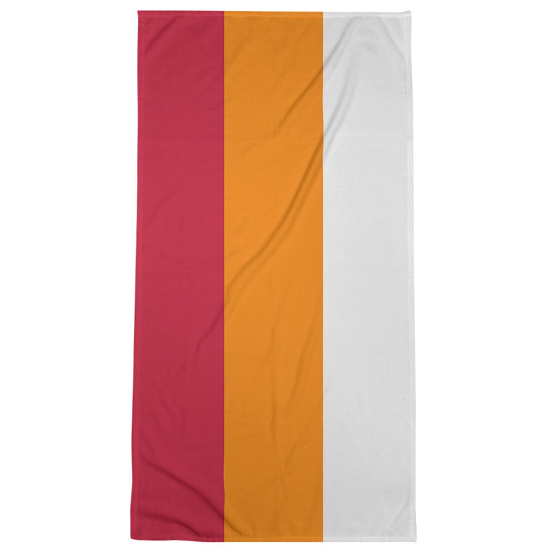 Beach Towel, Orange/Off White/Red