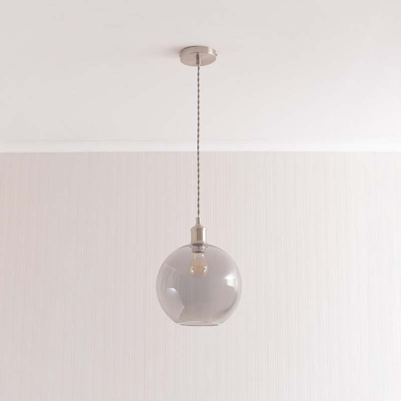 1 - Light Pendant, Yes, Chrome, Grey