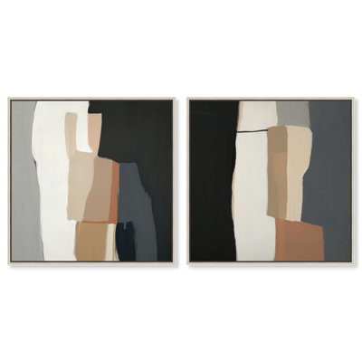 «Passageway I and III», ensemble de décorations murales sur toile encadrées par Art Remedy, cadre argenté, 12 x 12