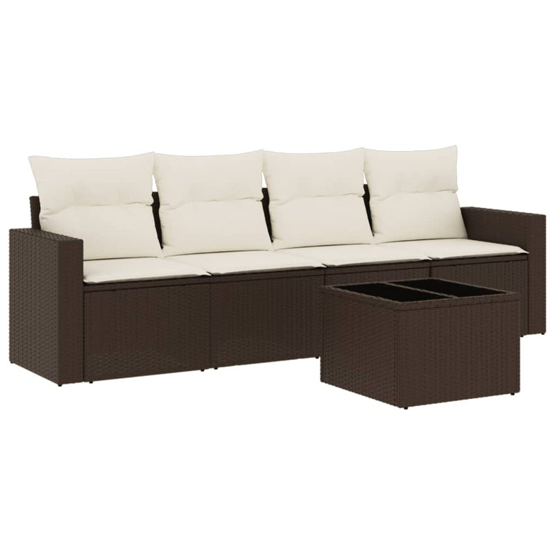 Vidaxl Garden Sofa Set Brown, Cream White