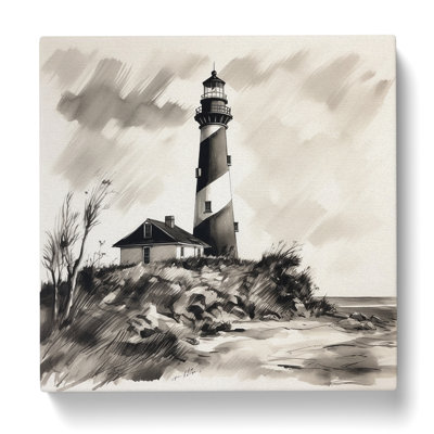Lighthouse Ink Wash No.1 - Wrapped Canvas