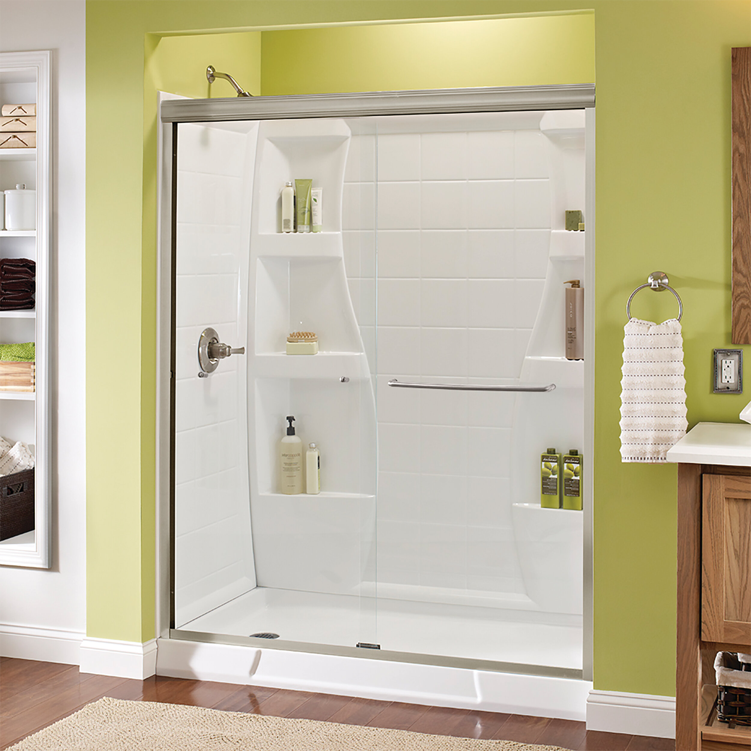 Delta Classic 60 X 70 Semi Frameless Traditional Sliding Shower With