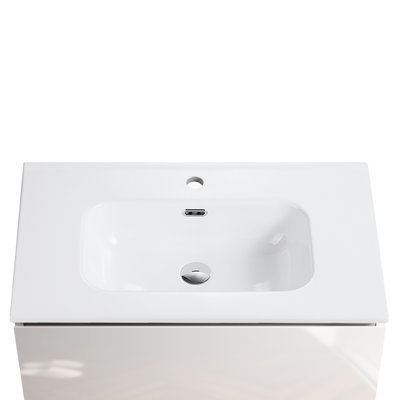 Bb09-30-311 Glossy White Ceramic Sink, High - Grade Construction, Integrated Style, Quick Cleaning Method, Rounded Edge For , 17.84 In Width, 30.25 Depth, 6.69 Height, 31.29 Lb Weight Basin, Surface,