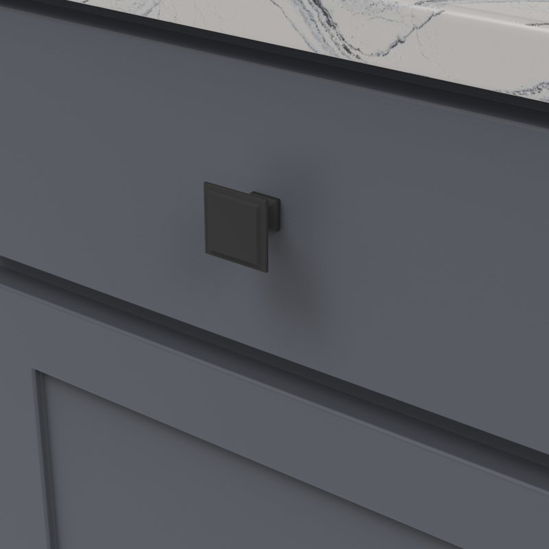 Studio II Square Knob, Matte Black