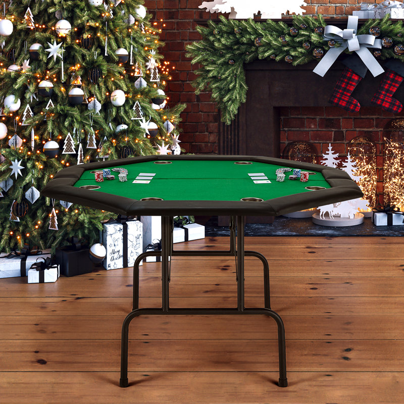 AVAWING 46.9'' 8 - Player Foldable Poker Table, Green