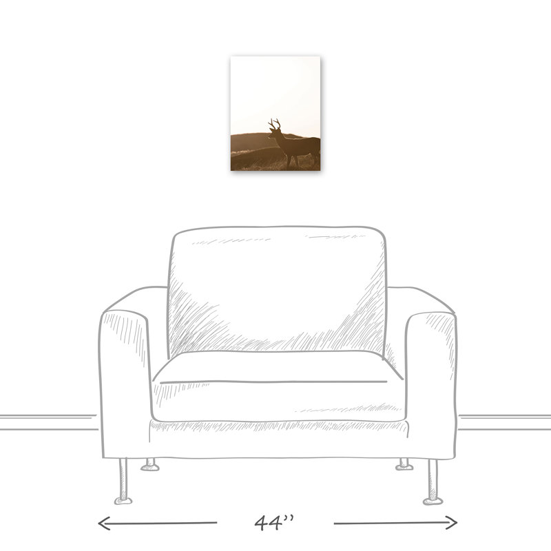 Morning Deer - imprimé, H 14 po x l 11 po x P 1,25 po, Toile tendue