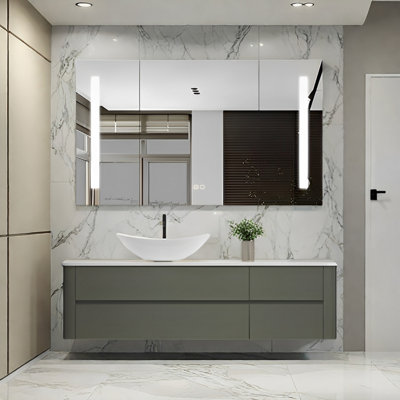 Simple modern rock plate bathroom cabinet