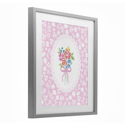 «Pink Feminine Bouquet», reproduction sous verre, conception de Corinne Haig