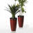 23.75"H Set Of 2 Oversized Eco-Friendly PP And Stone Honeycomb Textured Green Tall Plastic Planter-107079637