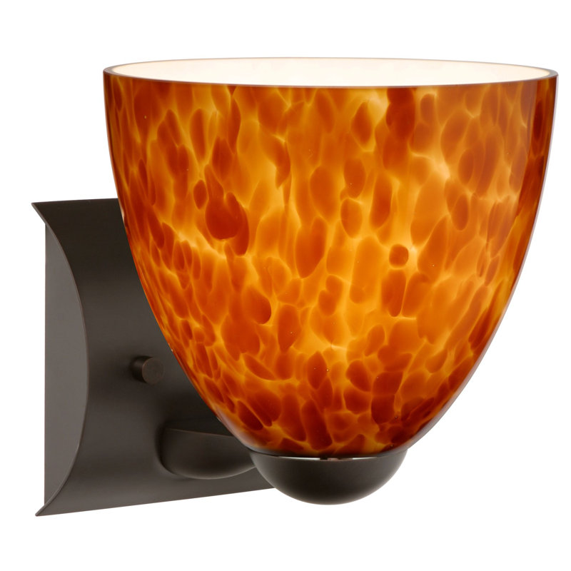 Ashwini Flush Mounted Sconce, Incandescent, Chrome, Amber Cloud