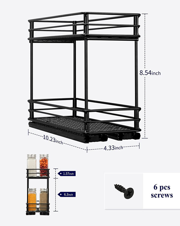 Kitsure Spice Rack Organizer for Cabinet - 2 Packs, Easy-to