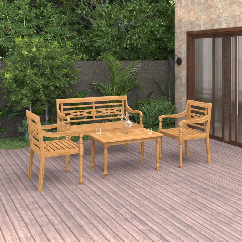Teak - Person Patio Conversation Set