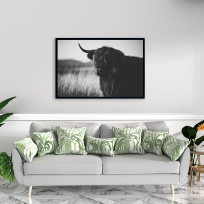 "Belle vache monochrome Highland" sur toile