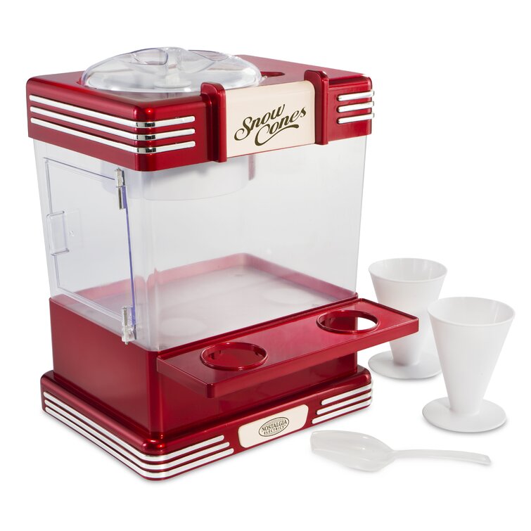 Nostalgia Coca-Cola Snow Cone Maker and Shaved Ice Storage, Red