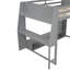 Lit mezzanine en bois avec bureau, étagères à rangement multiples, DEL et portemanteau suspendu