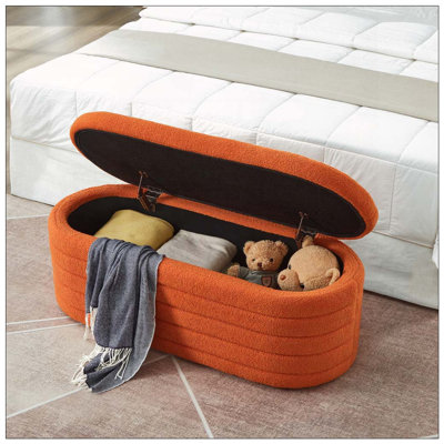 Banc de rangement moderne avec repose-pieds ovale
