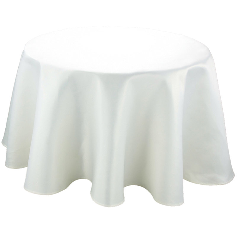Hannaha Round Tablecloth, 90" L x 90" W, White