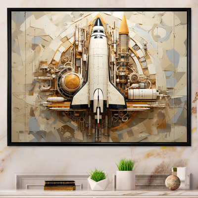 Navette spatiale rétro voyage cosmique