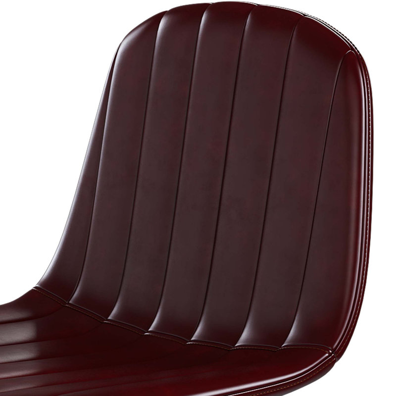 Tabourets de bar pivotants rembourrés en polyuréthane moderne avec dossier et pieds en métal (ensemble de 2)