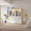 Armoire penderie 74,8 po à 2 portes en verre, garde-robe avec éclairage à DEL intelligent, barre de suspension et 2 tablettes de rangement (ensemble de 2)-661127252
