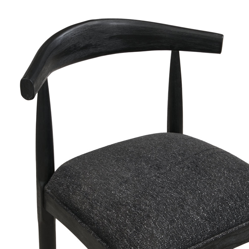Tabourets rembourrés Eameson, Siège noir / structure noire, Tabouret de bar (siège d'une hauteur de 30,5 po)
