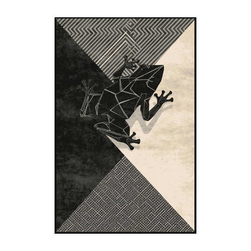 Tapis géométrique moderne lavable à la machine osckar Poison Dart Frog, 4 x 6