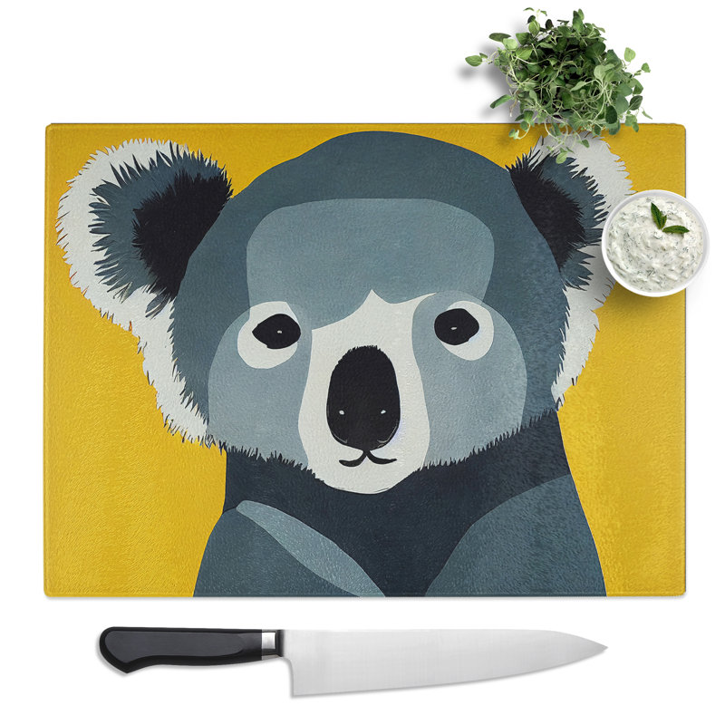 Koala Bear Modern Art Abstract  Glass Chopping Board