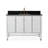 Tennant Brand 48 Inch Modern Freestanding White Bertone Bathroom Vanity, Single Sink, Black Sintered Stone Top, Fully Assembled