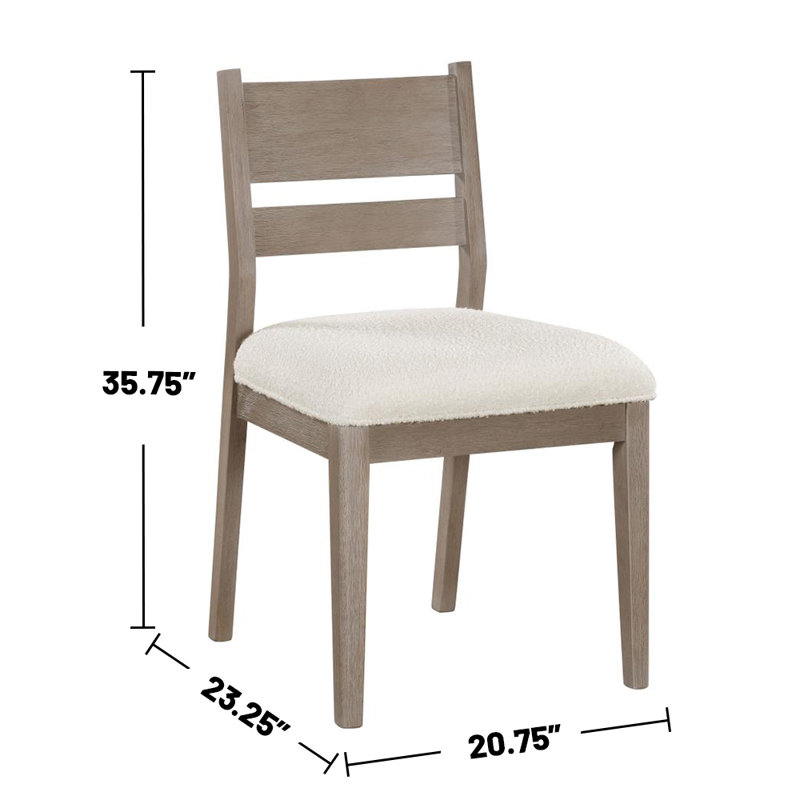 Chaise de salle à manger en bois gris côtier (ensemble de 2)