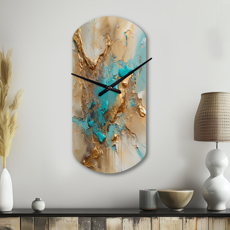 Horloge murale cylindrique en métal Gold, Grand