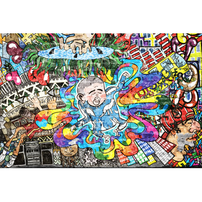 Cool Music Graffiti by Dorian2013 - Wrapped Canvas Print
