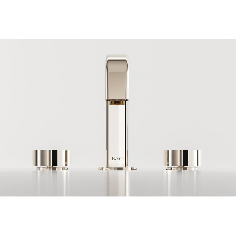 Eclissi Widespread Lavatory Faucet With U-Spout, Polished Chrome/Satin Nickel