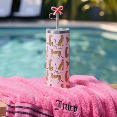 Juicy Couture Glam Sip 24 oz. Water Bottle with Straw Topper