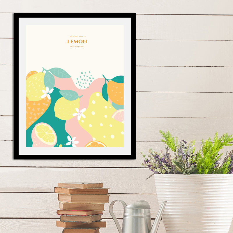 Lemon - Single Picture Frame Print, 70cm H x 50cm W