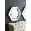Miroir mural hexagonal 21 "x 18" avec finition argentée traditionnelle, miroir décoratif pour le salon, l'entrée, la chambre à coucher
