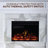  53-In. Electric Fireplace Mantel with Marble in White and Deep Log Insert with 5 Multicolor Flames