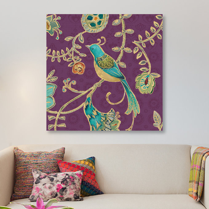 « aubergine bohémien ailes vi », reproduction d’impression sur toile tendue, H 26 po x l 26 po x P 1,5 po, Toile tendue
