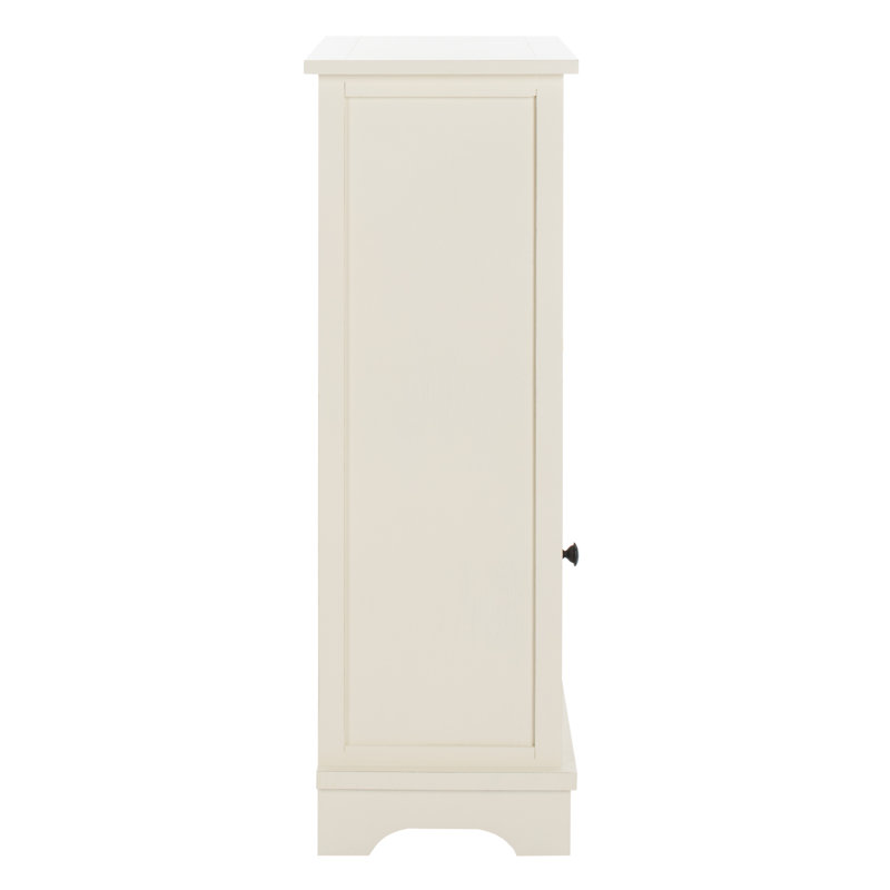 Armoire d'appoint rustique Painswick Farmhouse - Bois de pin moderne avec paniers en osier et rangement fonctionnel