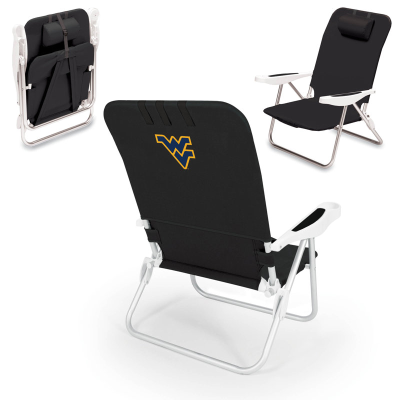 NCAA Folding Beach Chair, Blue, West Virginia