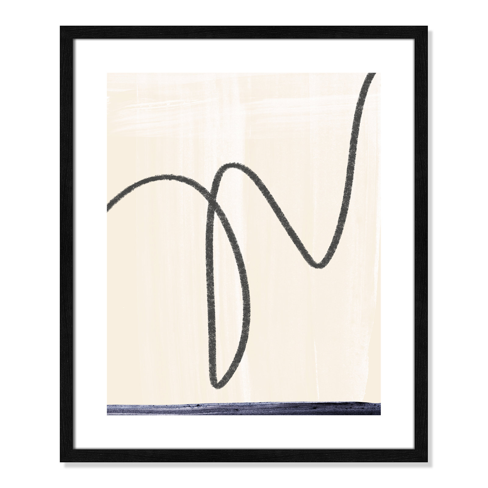 Tigerlily "Departured I" Painting, 25.5" H x 21.5" W x 0.75" D, Black Framed Paper