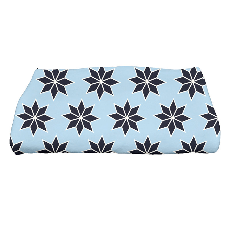 Serviette de bain, Bleu clair / bleu foncé / blanc
