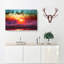 Rainbow Sunset Over The Ocean In Abstract - Wrapped Canvas-55337564