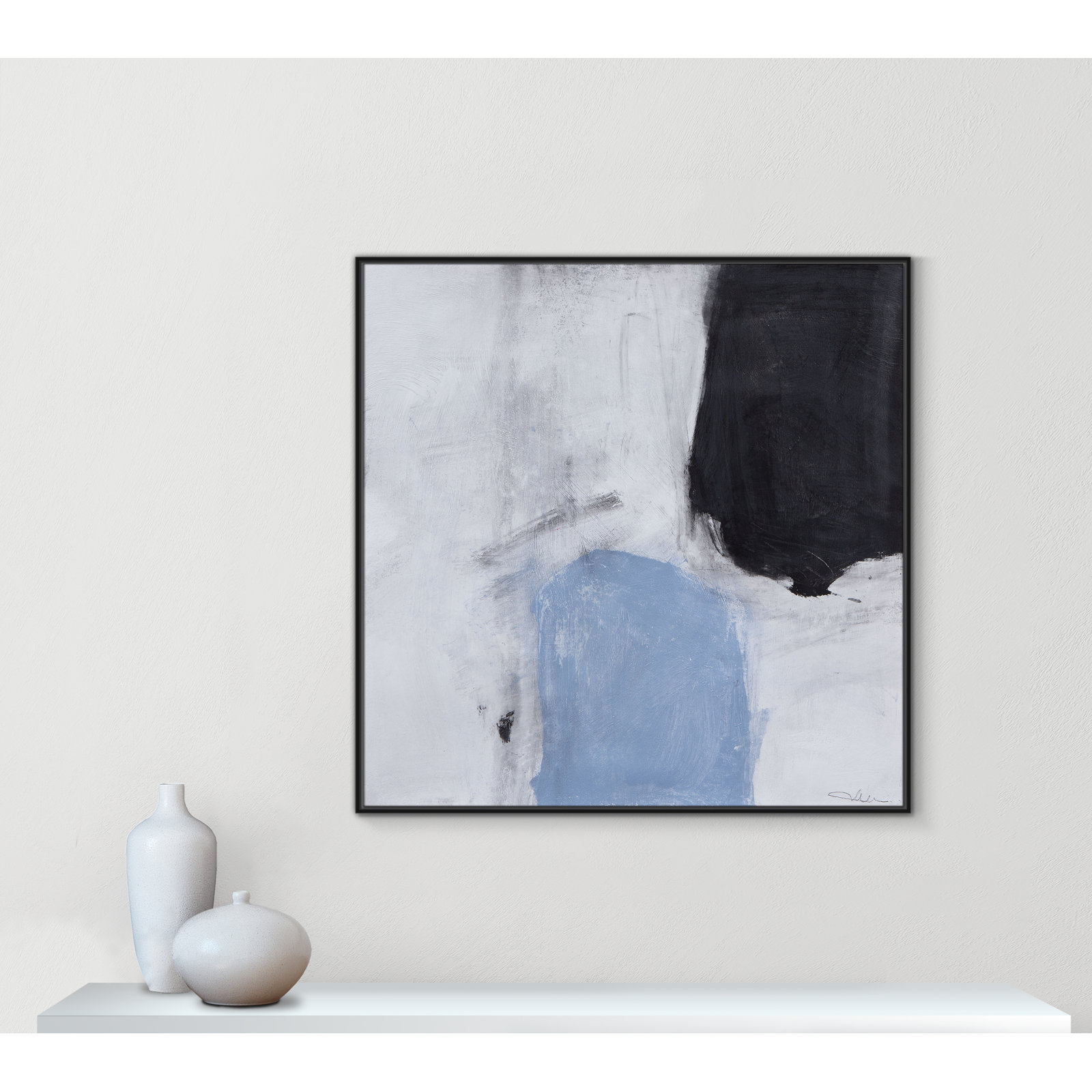 From Powder Blue to Onyx Print, Black, 46.5" H x 46.5" W