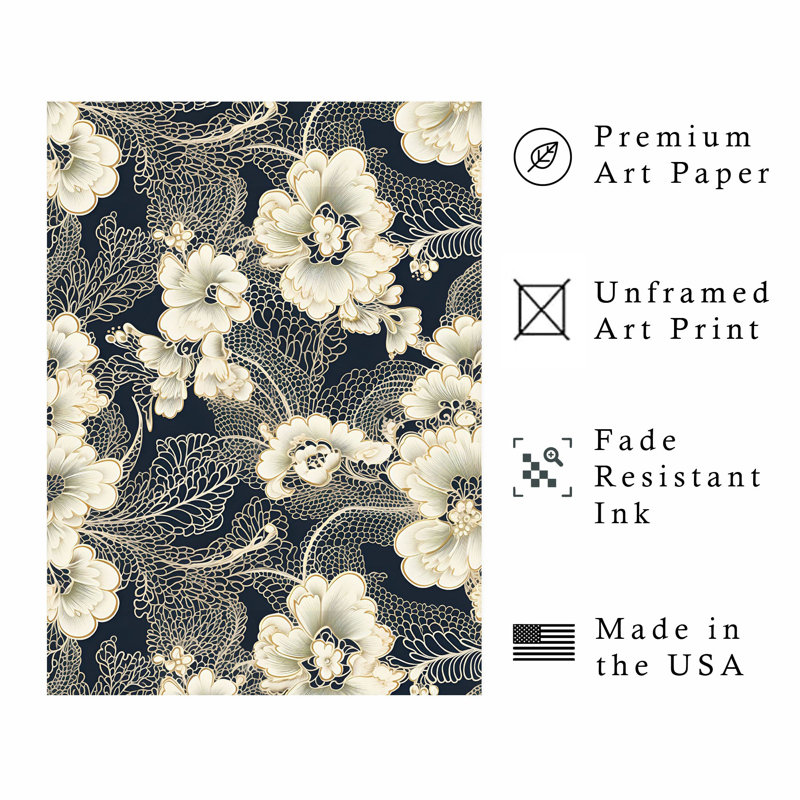 «Floral Victorian Elegance VII», reproduction d'art classique sans cadre, H 30 po x l 20 po