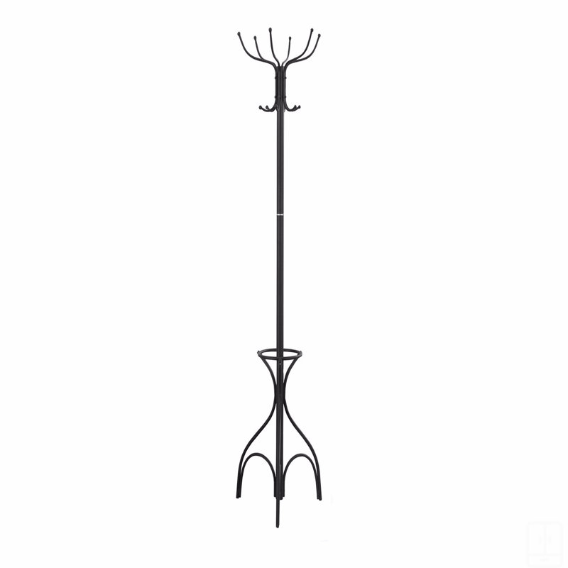 Coat Rack, Hall Tree, Free Standing, 12 Hooks, Entryway, 70"H, Umbrella Holder, White