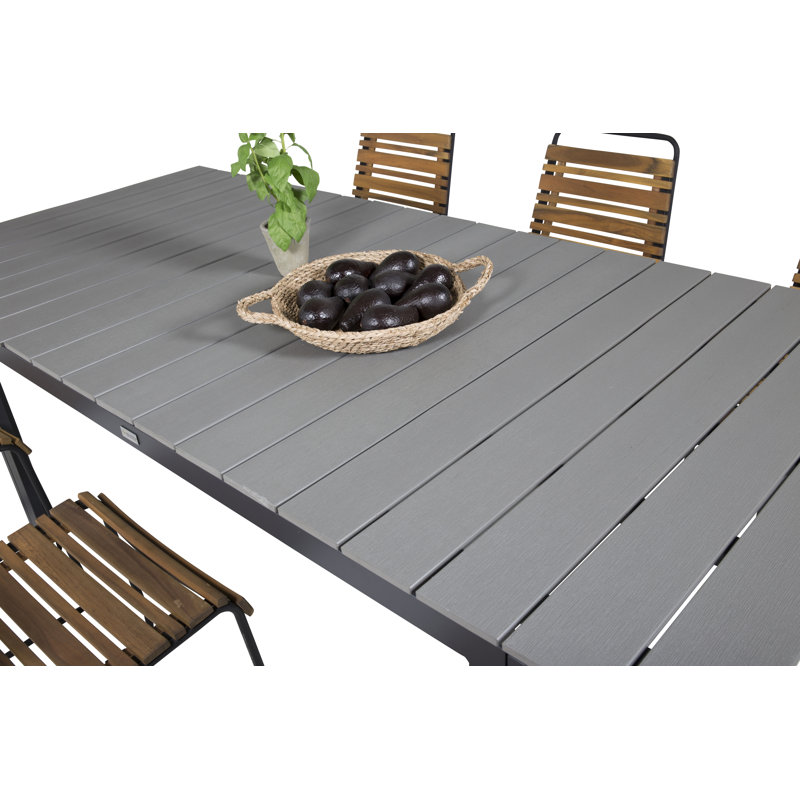 Alcot 6 - Person Acacia Patio Dining Set with Extendable Rectangular Table