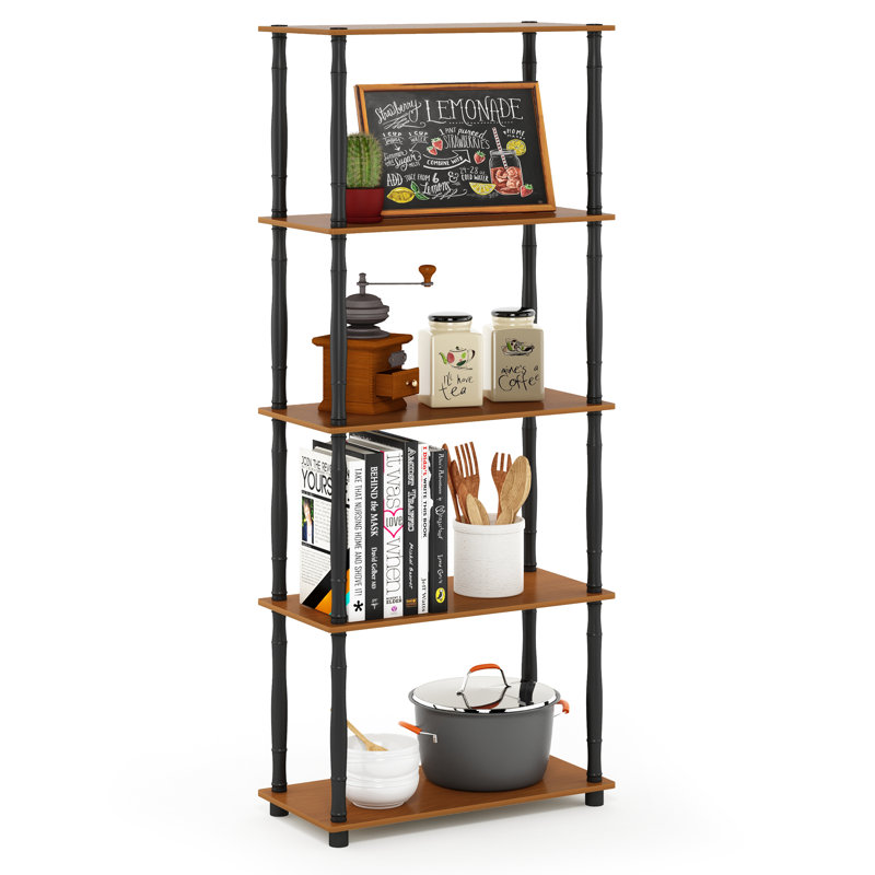 Étagère Heslin H 57,4 po x l 23,6 po x P 11,6 po, Cerisier pâle / Noir
