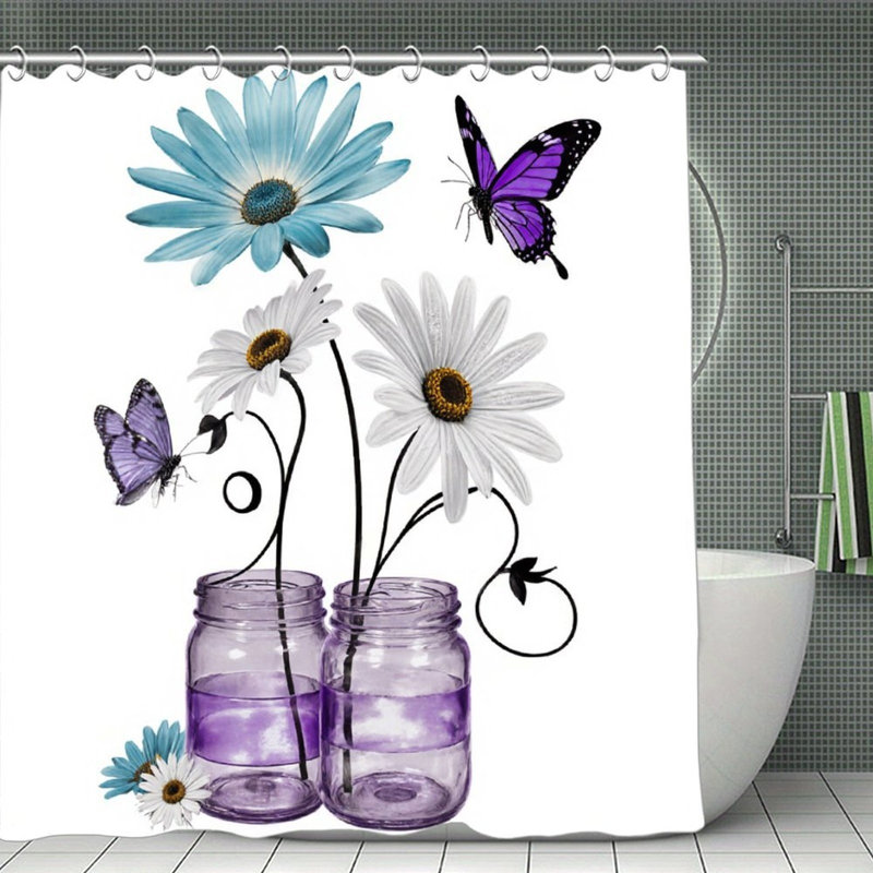 Rideaux de douche Delicate Butterfly Bloom, 71 x 71