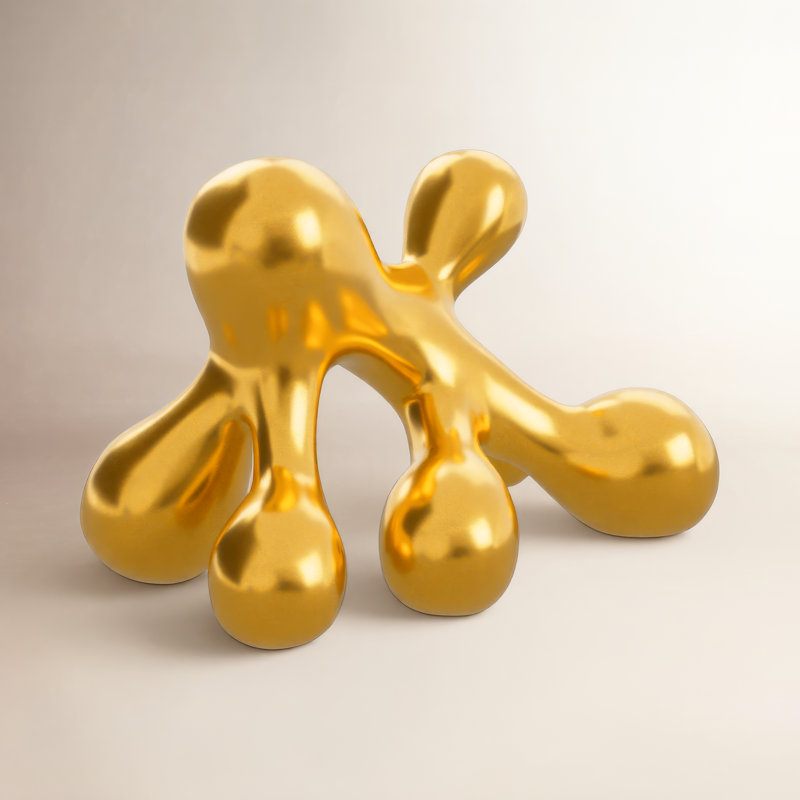 Sculpture contemporaine abstraite, Or