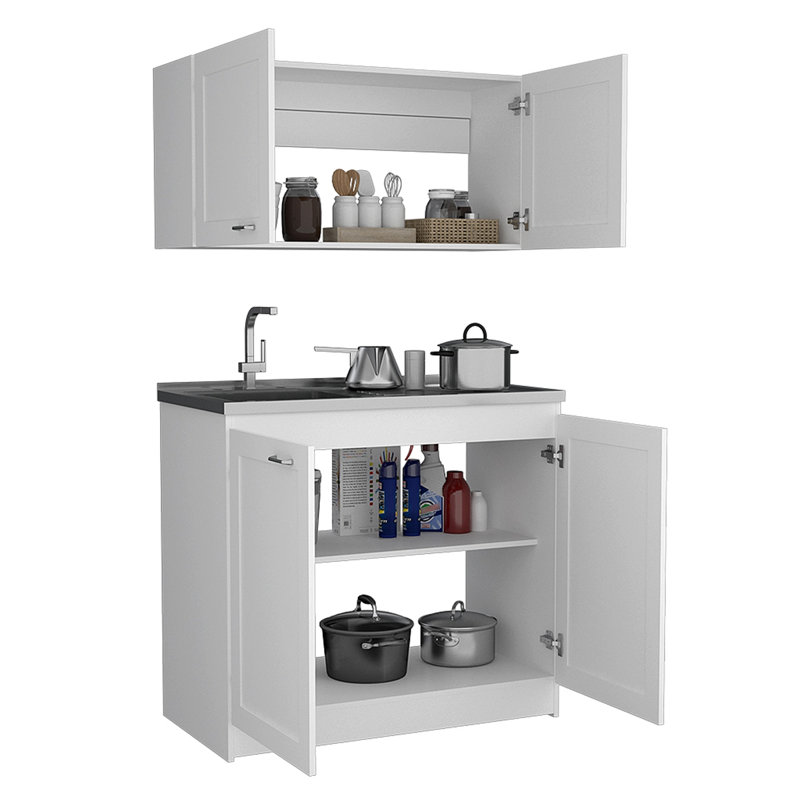 Ensemble de deux armoires Zurich, deux tablettes